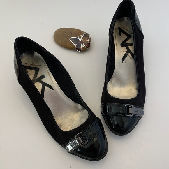 Anne Klein Sport “Tamarow” Black Fabric Wedge 6M - Picture 1 of 8